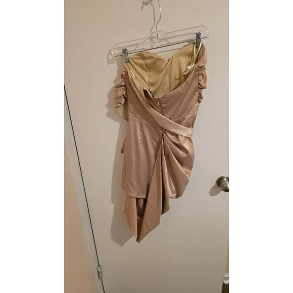 Blithe LA Mini Dress Champagne Size Medium Formal Wedding Satin Coquette NWT Y2K - Picture 3 of 11